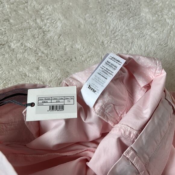 Yerse pale pink designer khaki pants, NWT size small or T1 - Picture 9 of 12